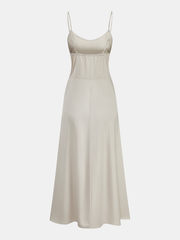 Satin Cami Dress & Lace Vest Two-Piece Set