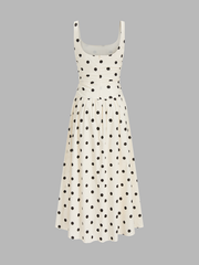 Polka Dot Ruched Cami Maxi Dress