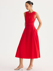 Tie-Back Cut-Out Waist Maxi Dress
