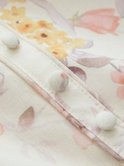 Floral Bird Print Bustier Strap Midi Dress