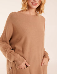 Pocket Slash Neck Jumper