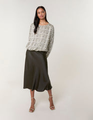 Leopard Print Elasticated Hem Blouse