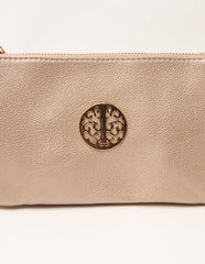 Detailed Zip Up Purse With Detachable Strap