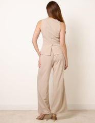 Round Neck Button Through Vest & Trouser Set