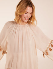 Tassel Wide Sleeve Blouse