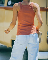 Bronzer Cotton Tank - Rust