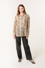 Snake Print Long Sleeve Shirt