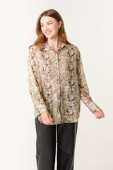Snake Print Long Sleeve Shirt