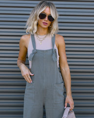 Everything Nice Cotton Pocketed Jumpsuit - Charcoal