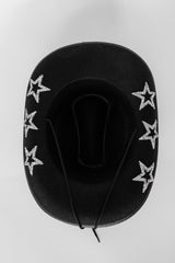 Bobby Rhinestone Star Cowboy Hat Black