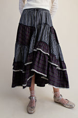 Country Market Plaid Midi Skirt
