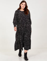 Curve Long Sleeve Smock Dress