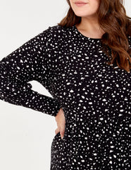 Curve Long Sleeve Smock Dress