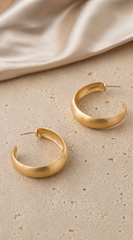 Selene Satin Hollow Hoop Earrings – Gold