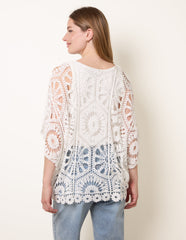 Crochet Detailed Kimono Top