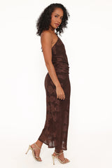 Remy Halterneck Maxi Dress - Brown