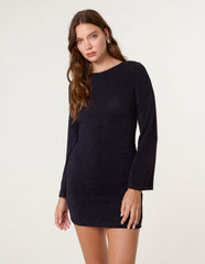 Glitter Mini Dress With Back Tie