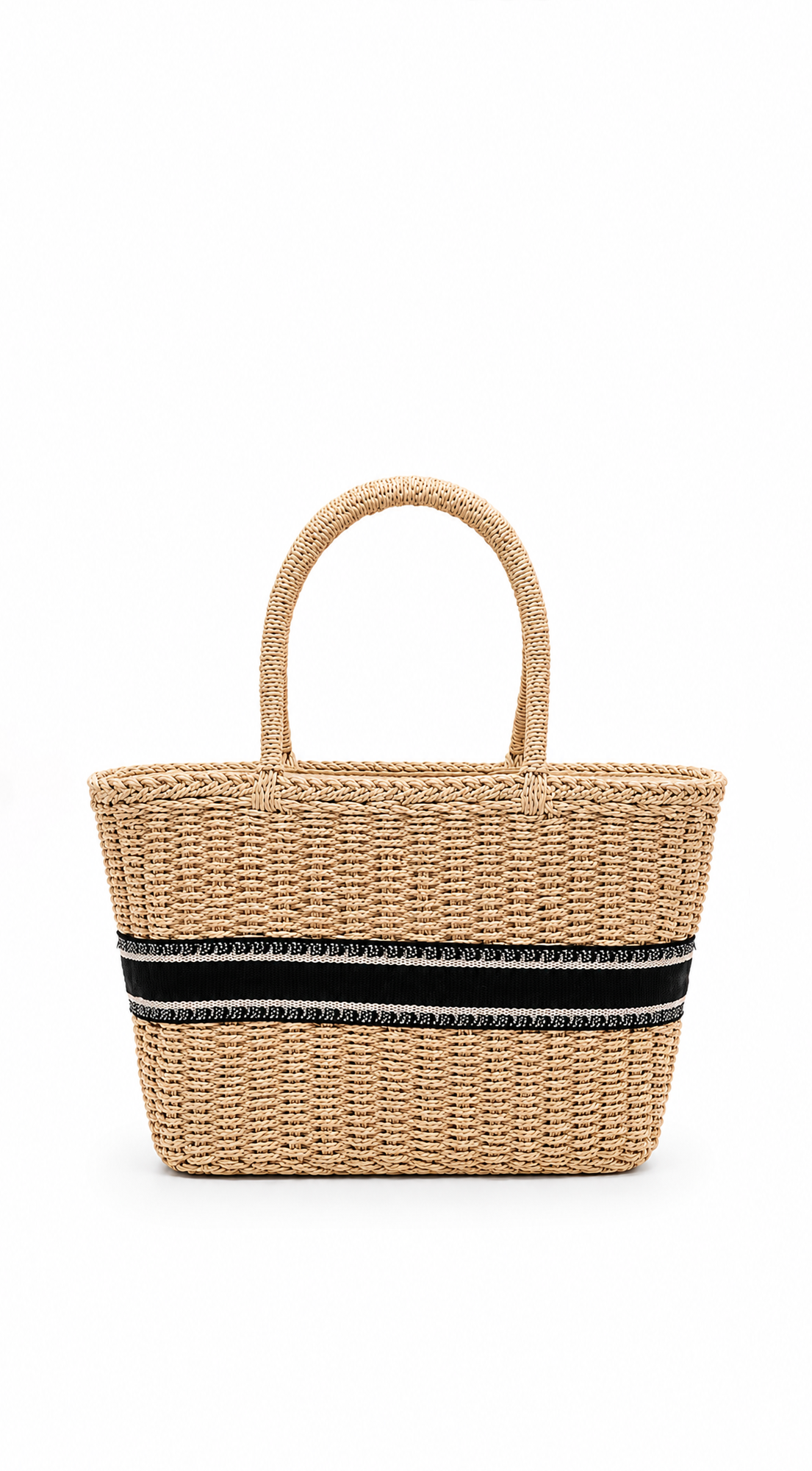Pam Faux Straw Tote Bag - Ivory