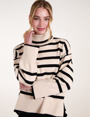 Wide Stripe Roll Neck Jumper