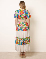 Bright Print Tiered Dress