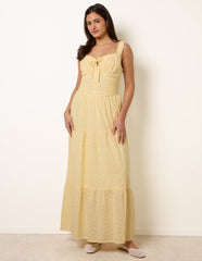 Broderie Button Down Maxi Dress