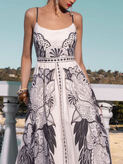 Printed Scoop Neck Cami Dress