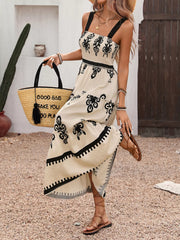 Smocked Wide Strap Tiered Dress