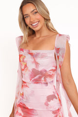 Chiara Maxi Dress - Pink Peony