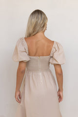 Delfino Maxi Dress Tan