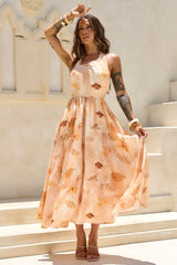 Golden Meadow Woven Midi Dress - Desert