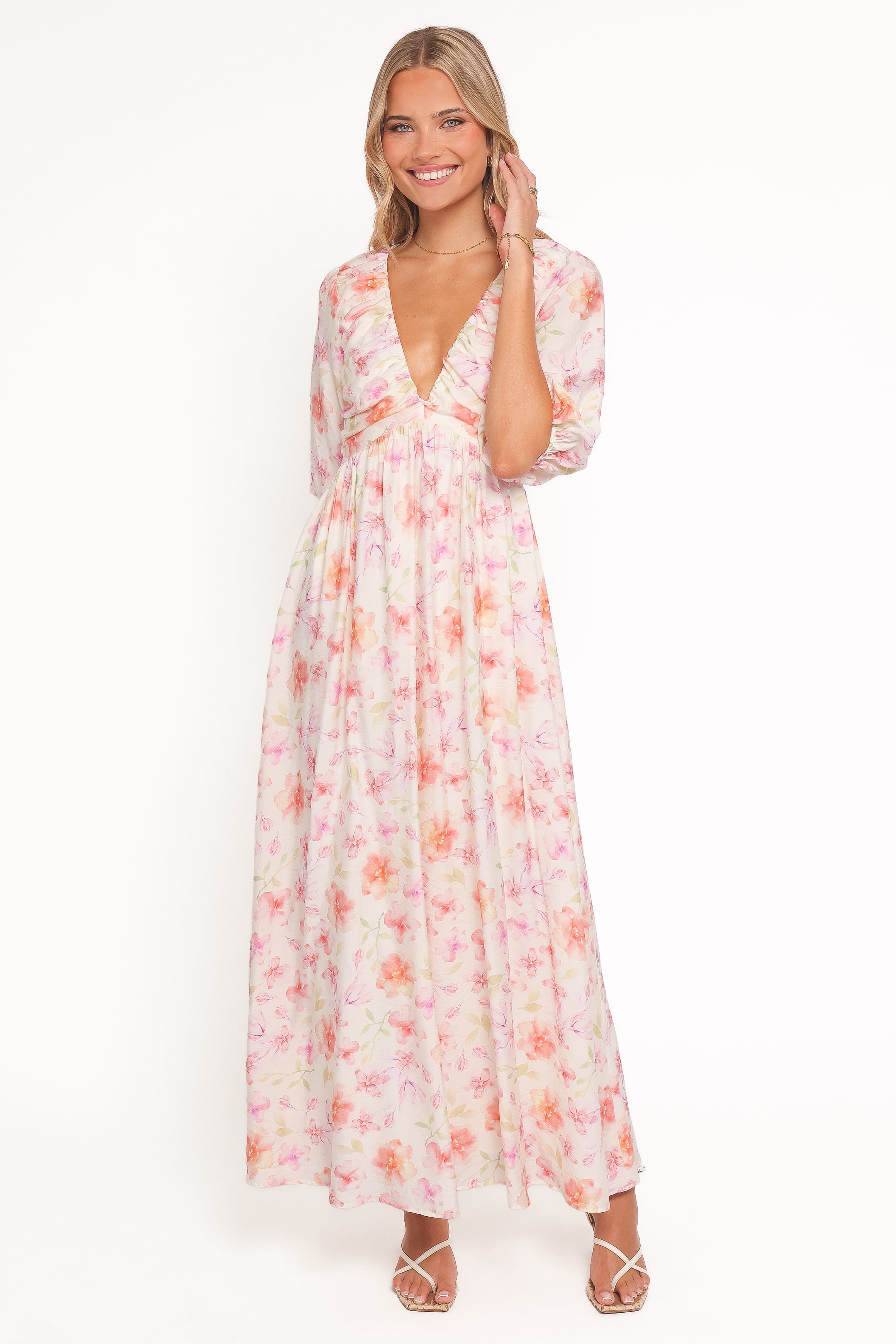 Andara Maxi Dress - White Floral