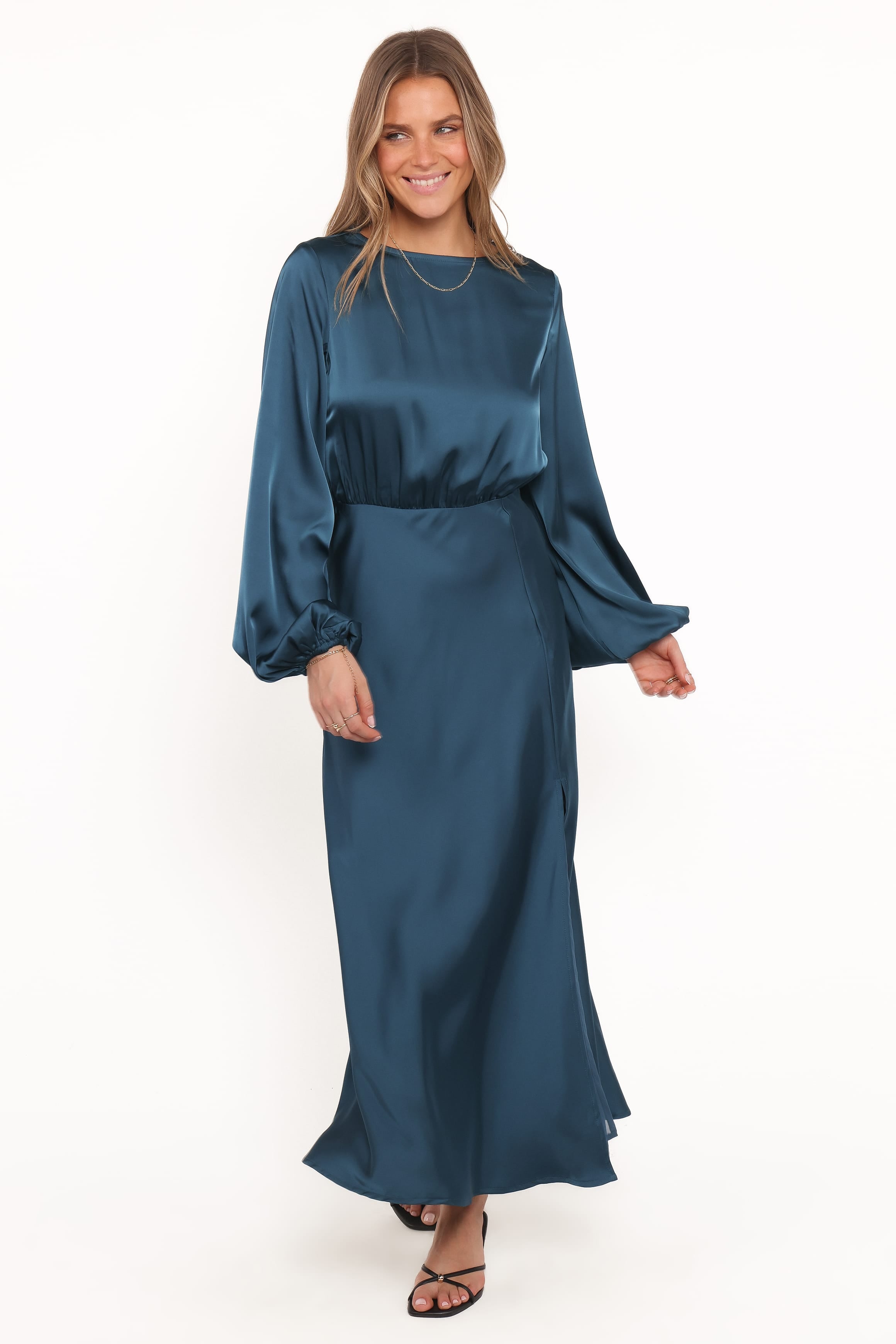 Remora Long Sleeve Midi Dress - Teal