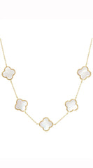 Eternal Gold Dipped Clover Necklace - White